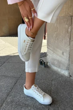 Best Big Star Shoes Trampki Damskie Z Eko Skóry Big Star RR274748 Białe Biały