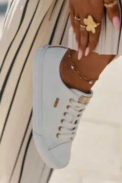 Best Big Star Shoes Trampki Damskie Z Eko Skóry Big Star RR274748 Białe Biały