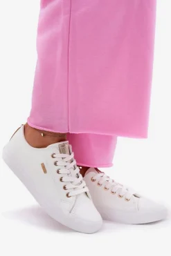 Best Big Star Shoes Trampki Damskie Z Eko Skóry Big Star RR274748 Białe Biały