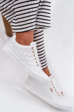 Damskie Big Star Shoes Trampki Damskie Z Eko Skóry Big Star RR274322 Białe