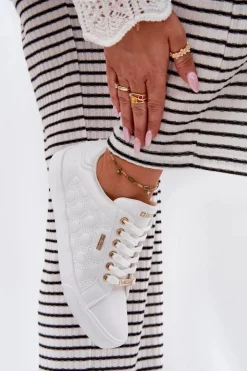 Damskie Big Star Shoes Trampki Damskie Z Eko Skóry Big Star RR274322 Białe