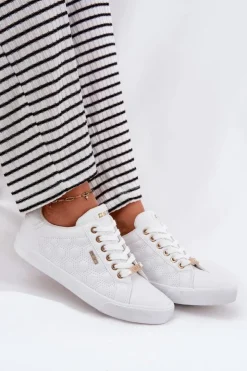 Damskie Big Star Shoes Trampki Damskie Z Eko Skóry Big Star RR274322 Białe