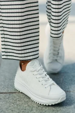 Damskie Lee Cooper Trampki Damskie Z Haftem Na Platformie LCW-25-31-3465L Białe