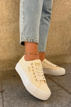 Online Lee Cooper Trampki Damskie Z Koronką LCW-25-31-3440L Beżowe Beżowy