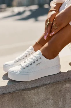 Hot Lee Cooper Trampki Damskie Z Koronką LCW-25-31-3438L Białe