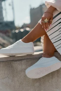 Hot Lee Cooper Trampki Damskie Z Koronką LCW-25-31-3438L Białe