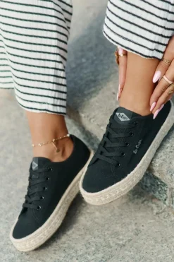 Lee Cooper Trampki Damskie Niskie*Trampki Damskie Z Plecionką LCW-25-44-3216 Czarne Czarny