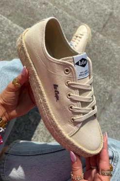 Lee Cooper Trampki Damskie Niskie*Trampki Damskie Z Plecionką LCW-25-44-3215 Beżowe Beżowy