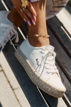 Lee Cooper Trampki Damskie Niskie*Trampki Damskie Z Plecionką LCW-25-44-3217 Białe Biały
