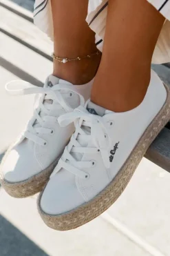 Lee Cooper Trampki Damskie Niskie*Trampki Damskie Z Plecionką LCW-25-44-3217 Białe Biały