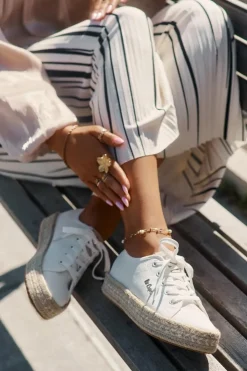 Lee Cooper Trampki Damskie Niskie*Trampki Damskie Z Plecionką LCW-25-44-3217 Białe Biały