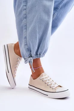 Boto Trampki Damskie Niskie*Trampki Klasyczne Niskie Damskie Jasnobeżowe Vegas