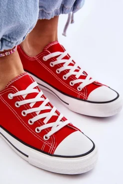 Damskie Boto Trampki Klasyczne Niskie Damskie Czerwone Vegas