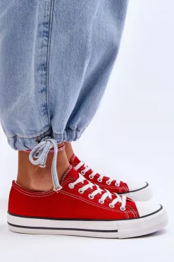 Damskie Boto Trampki Klasyczne Niskie Damskie Czerwone Vegas