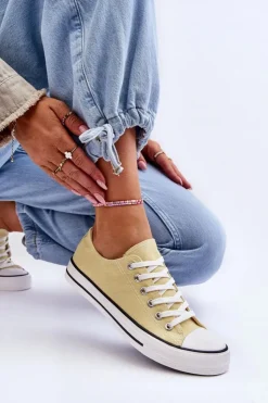 Boto Trampki Damskie Niskie*Trampki Klasyczne Niskie Damskie Żółte Vegas Żółty
