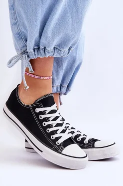 Boto Trampki Damskie Niskie*Trampki Klasyczne Niskie Damskie Czarne Vegas Czarny