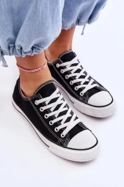 Boto Trampki Damskie Niskie*Trampki Klasyczne Niskie Damskie Czarne Vegas Czarny