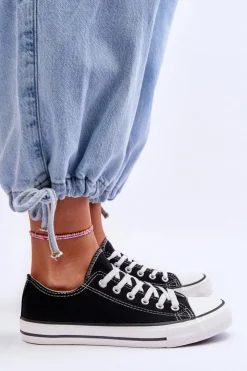 Boto Trampki Damskie Niskie*Trampki Klasyczne Niskie Damskie Czarne Vegas Czarny