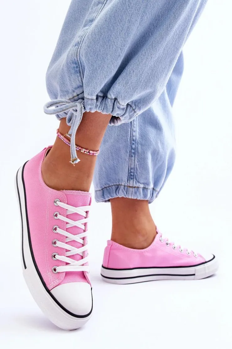 Outlet Boto Trampki Klasyczne Niskie Damskie Różowe Vegas