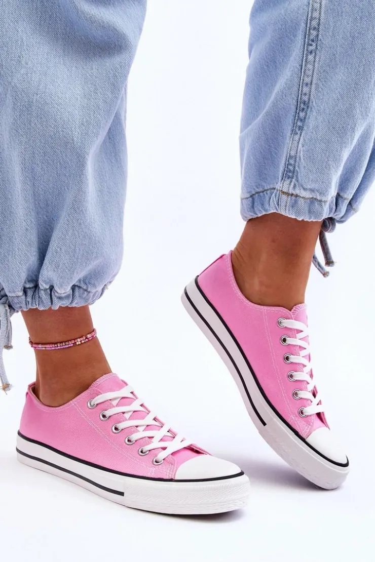 Outlet Boto Trampki Klasyczne Niskie Damskie Różowe Vegas