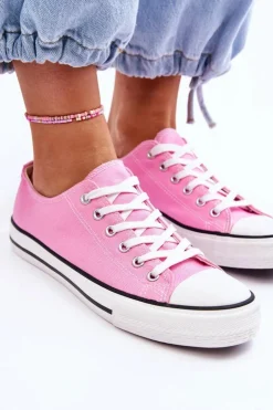 Outlet Boto Trampki Klasyczne Niskie Damskie Różowe Vegas