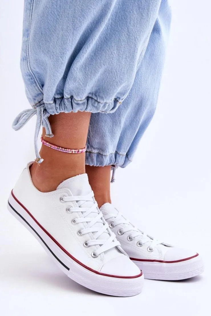 Sale Boto Trampki Klasyczne Niskie Damskie Białe Vegas Biały