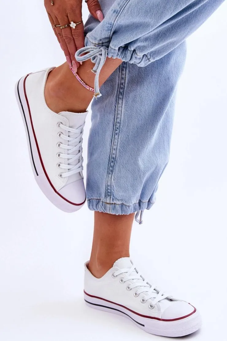 Sale Boto Trampki Klasyczne Niskie Damskie Białe Vegas Biały