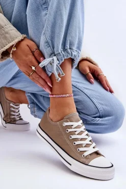 Damskie Boto Trampki Klasyczne Niskie Damskie Beżowe Vegas