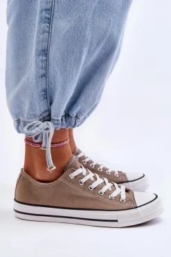 Damskie Boto Trampki Klasyczne Niskie Damskie Beżowe Vegas