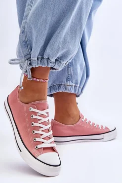 Boto Trampki Damskie Niskie*Trampki Klasyczne Niskie Damskie Ciemnoróżowe Vegas