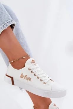 Damskie Lee Cooper Trampki Materiałowe Damskie LCW-25-31-3428L Białe