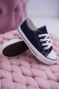 Boto Trampki Damskie Niskie*Trampki Młodzieżowe Buty Granatowe Filemon