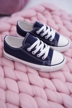 Boto Trampki Damskie Niskie*Trampki Młodzieżowe Buty Granatowe Filemon