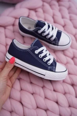 Boto Trampki Damskie Niskie*Trampki Młodzieżowe Buty Granatowe Filemon