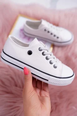 Boto Trampki Damskie Niskie*Trampki Młodzieżowe Damskie Buty Białe Justika