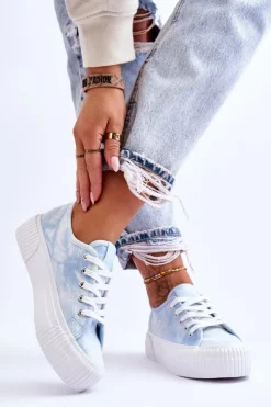 Damskie Lee Cooper Trampki Na Platformie LCW-23-31-1782L Niebieskie