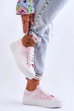 Sale Lee Cooper Trampki Na Platformie LCW-23-31-1781L Różowe