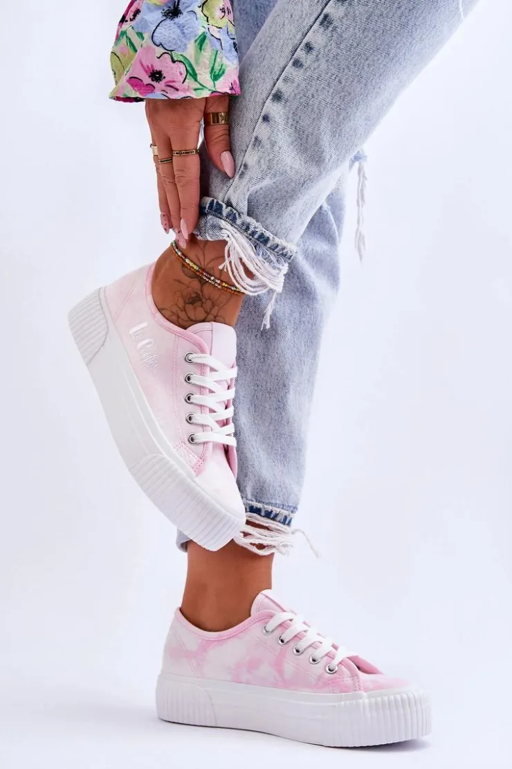 Sale Lee Cooper Trampki Na Platformie LCW-23-31-1781L Różowe