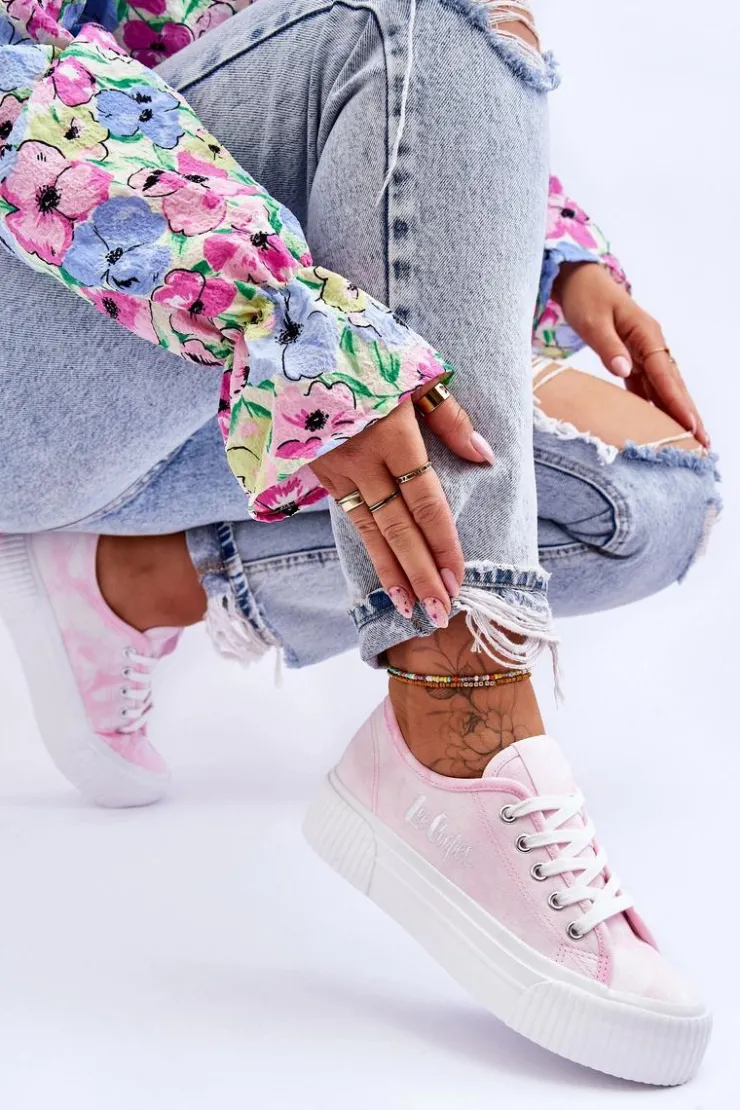 Sale Lee Cooper Trampki Na Platformie LCW-23-31-1781L Różowe