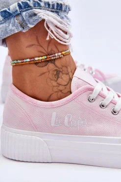 Sale Lee Cooper Trampki Na Platformie LCW-23-31-1781L Różowe