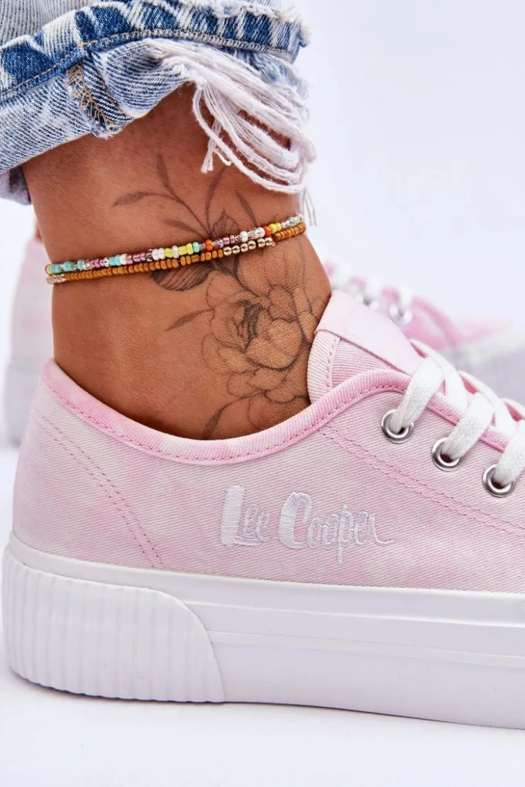 Sale Lee Cooper Trampki Na Platformie LCW-23-31-1781L Różowe