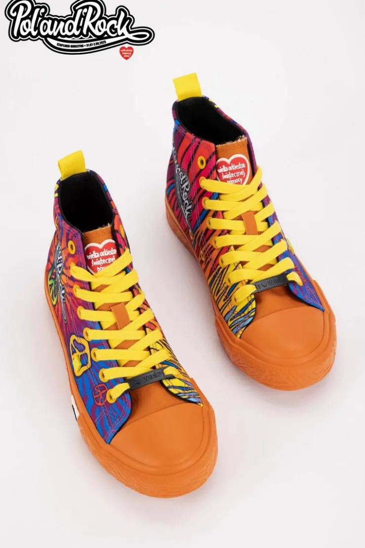 Damskie Big Star Shoes Trampki Pol'and'Rock Festival X Big Star SS174502 Pomarańczowe