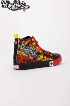 Discount Big Star Shoes Trampki Pol'and'Rock Festival X Big Star SS174501 Czarno-Czerwone