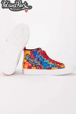 Damskie Big Star Shoes Trampki Pol'and'Rock Festival X Big Star SS174504 Zielono-Żółte