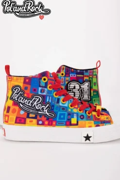 Damskie Big Star Shoes Trampki Pol'and'Rock Festival X Big Star SS174504 Zielono-Żółte