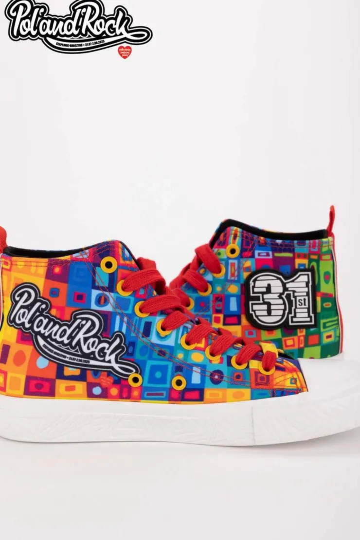 Damskie Big Star Shoes Trampki Pol'and'Rock Festival X Big Star SS174504 Zielono-Żółte