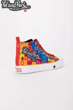 Damskie Big Star Shoes Trampki Pol'and'Rock Festival X Big Star SS174504 Zielono-Żółte