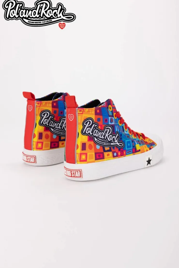 Damskie Big Star Shoes Trampki Pol'and'Rock Festival X Big Star SS174504 Zielono-Żółte