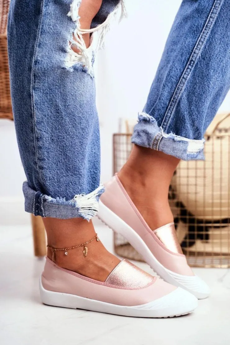Boto Trampki Slip On Wsuwane Tenisówki Różowe Justy