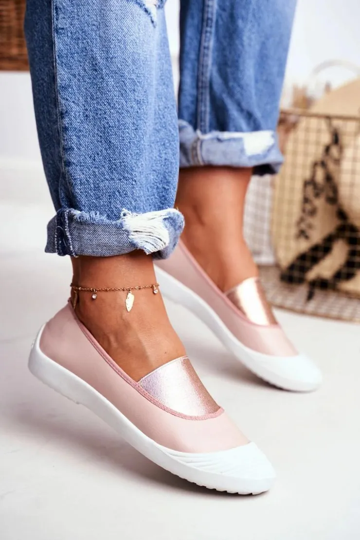 Boto Trampki Slip On Wsuwane Tenisówki Różowe Justy